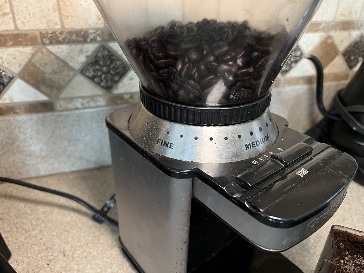 Burr grinder counter top design