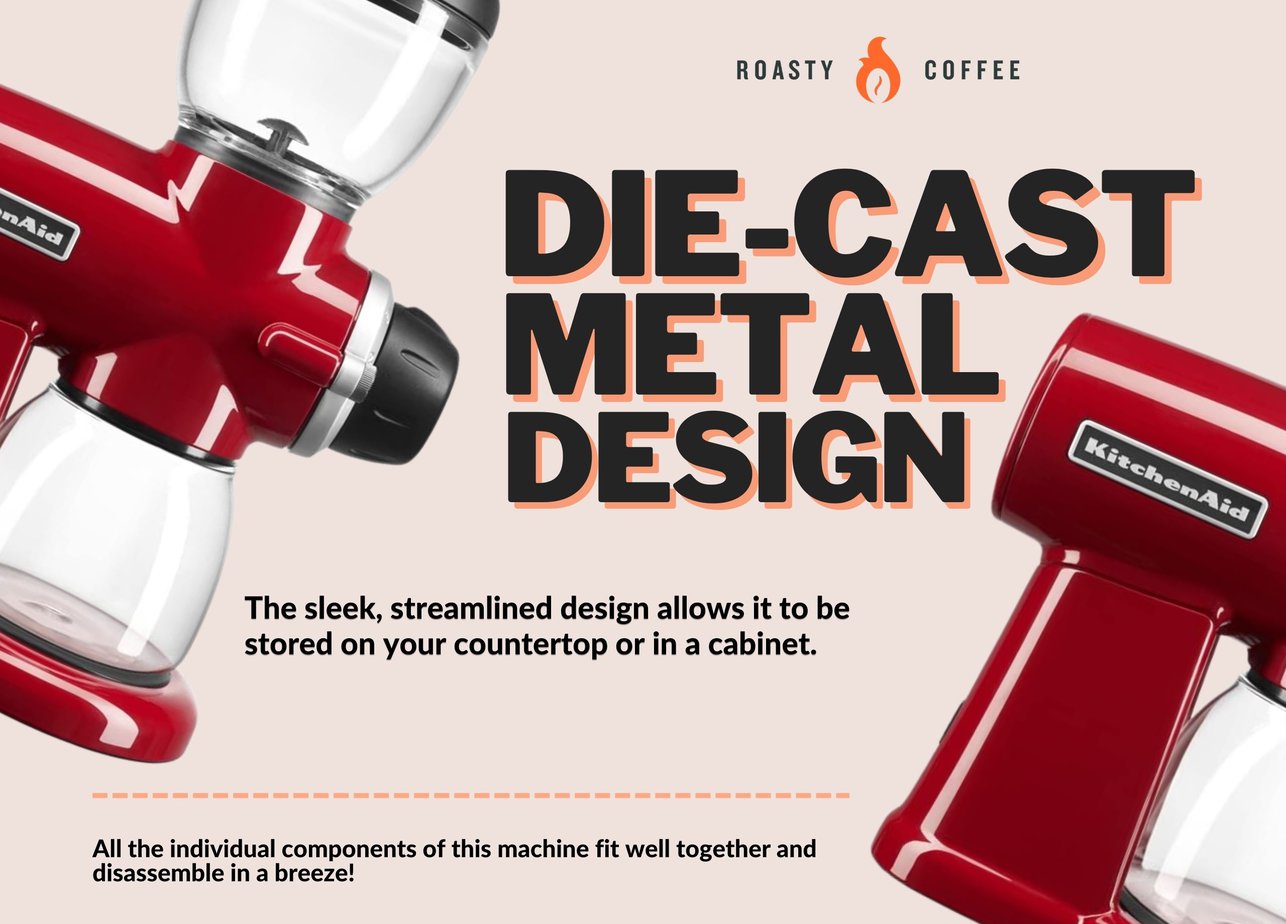 KITCHENAID COFFEE GRINDER Die-Cast Metal Design