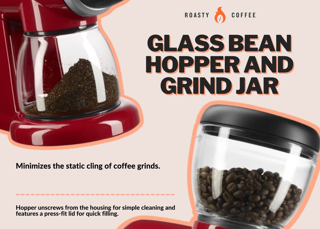 KITCHENAID COFFEE GRINDER Glass Bean Hopper and Grind Jar