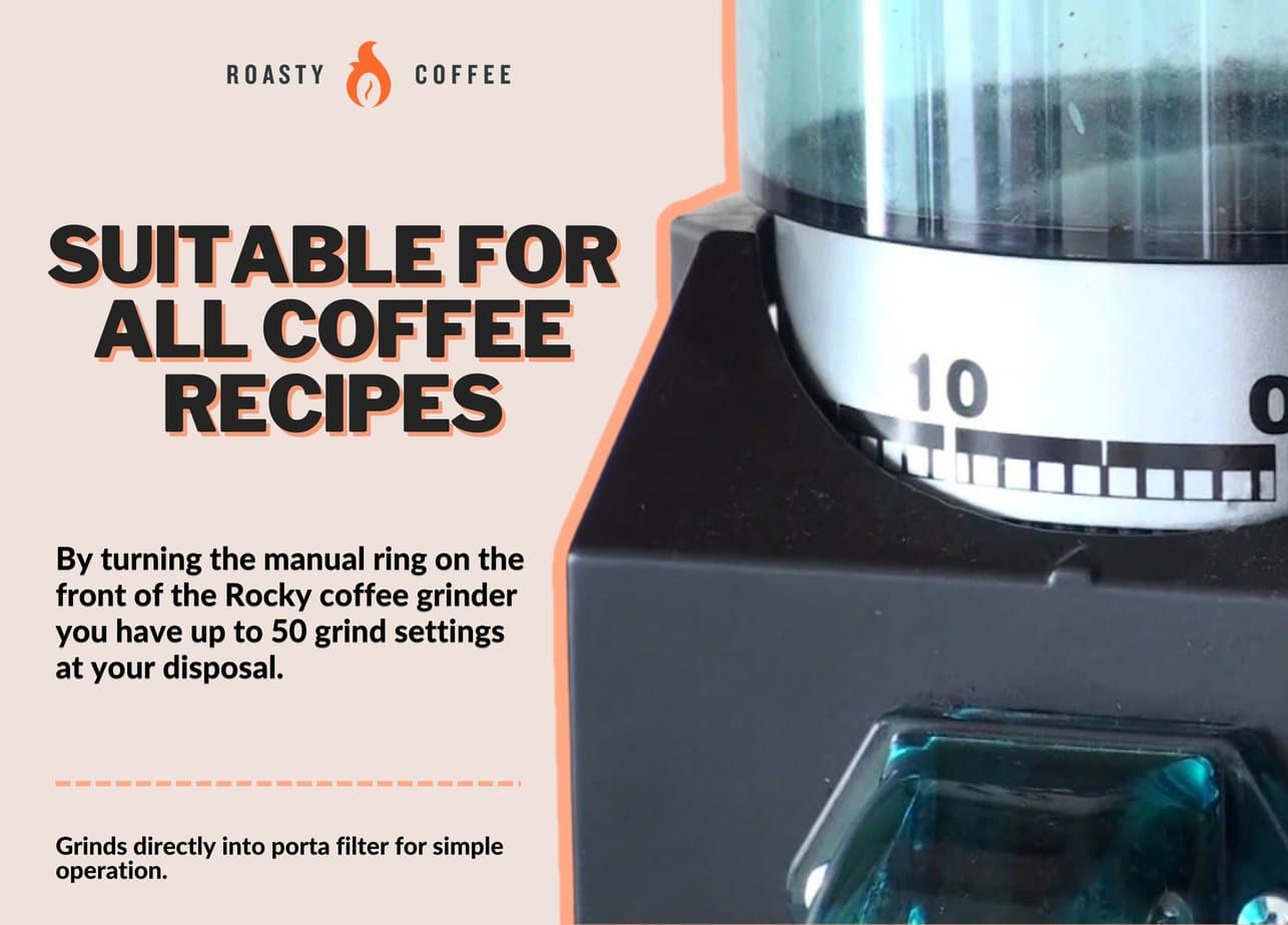 RANCILIO ROCKY GRINDER Suitable for all coffee recipes