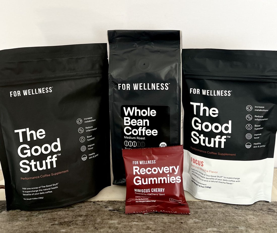 several packs for wellness coffee on the table